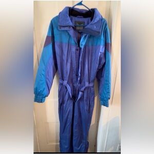 COULOIR  Women's One-Piece Retro Ski/Snowsuit Suit Purple and Blue Size 12